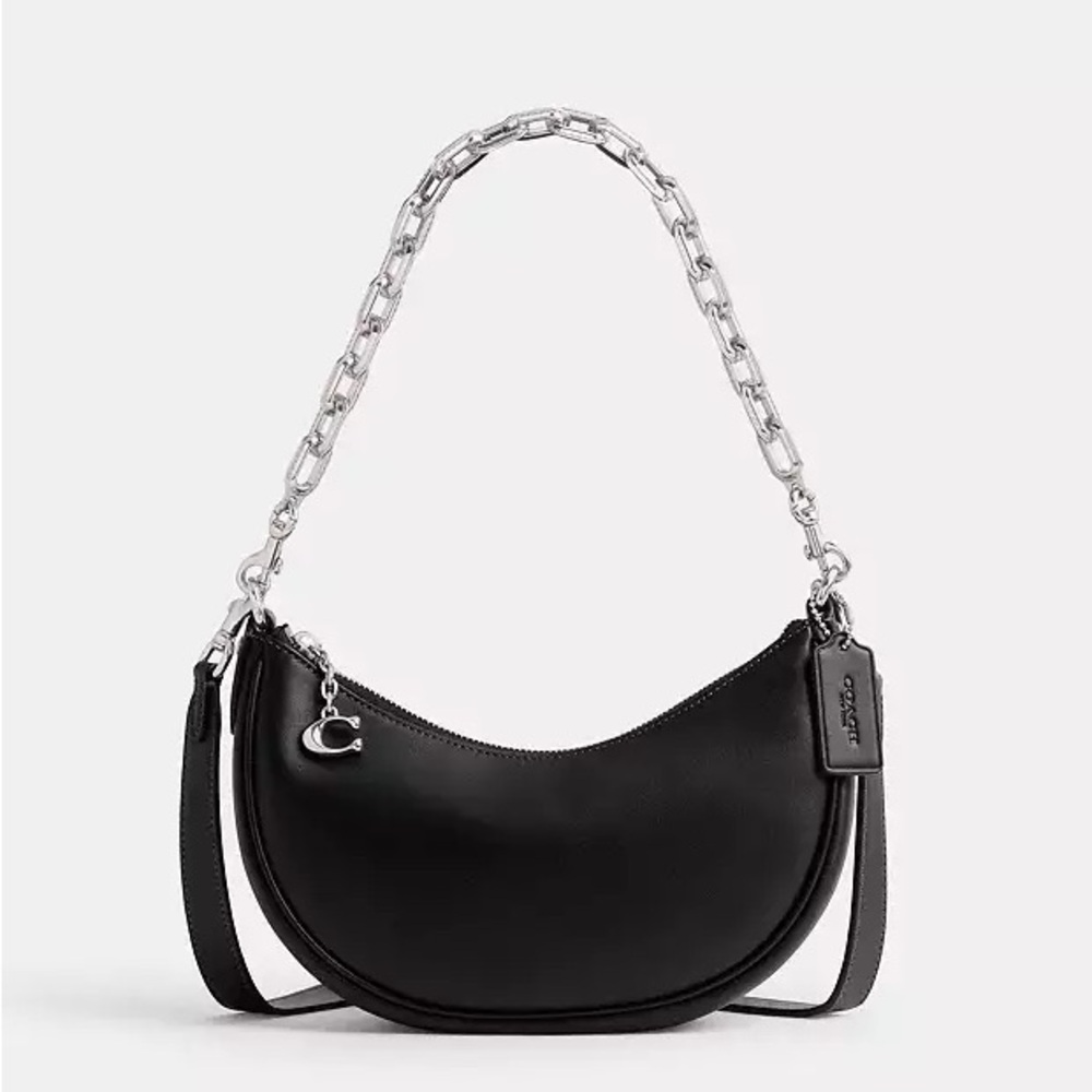 Stylish Black Bag with Chain Detail